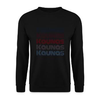Vintage Lithuania Stadt - Retro Kaunas - Unisex Pullover - Schwarz - Vorne - Alina (178cm) & Michal (187cm)