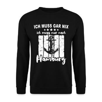 Hamburg Hamburger - Unisex Pullover - Schwarz - Vorne - Alina (178cm) & Michal (187cm)