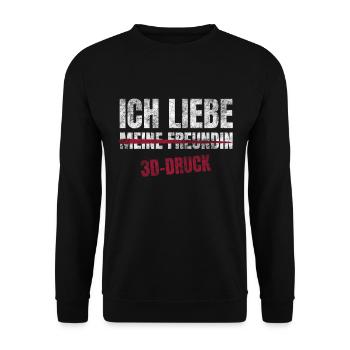 3D-Druck Ich Liebe Zeitvertreib Hobby - Unisex Pullover - Schwarz - Vorne - Alina (178cm) & Michal (187cm)