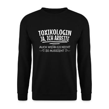 Toxikologin Giftexpertin Lustige Arbeiter - Unisex Pullover - Schwarz - Vorne - Alina (178cm) & Michal (187cm)