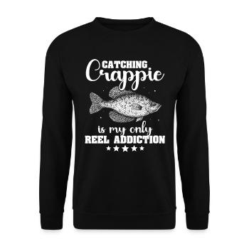 Angler Crappie Fish - Unisex Pullover - Schwarz - Vorne - Alina (178cm) & Michal (187cm)