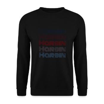 Vintage China City - Retro Harbin - Sweat-shirt Unisexe - noir - Devant - Alina (178cm) & Michal (187cm)