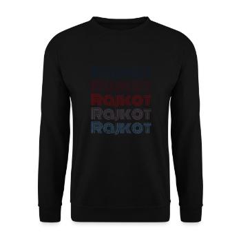 Vintage India Stadt - Retro Rajkot - Unisex Pullover - Schwarz - Vorne - Alina (178cm) & Michal (187cm)