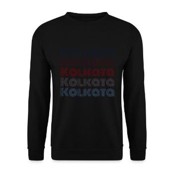 Vintage India Stadt - Retro Kolkata - Unisex Pullover - Schwarz - Vorne - Alina (178cm) & Michal (187cm)