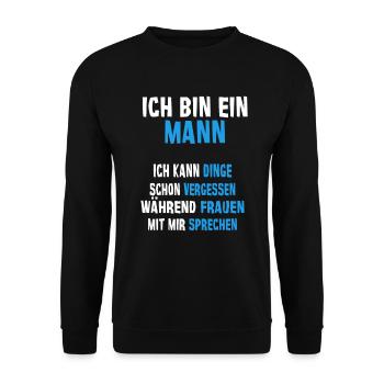 Mann Lustige Sprüche - Unisex Pullover - Schwarz - Vorne - Alina (178cm) & Michal (187cm)