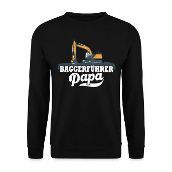 Baggerfahrer Papa - Unisex Pullover - Schwarz - Vorne - Alina (178cm) & Michal (187cm)
