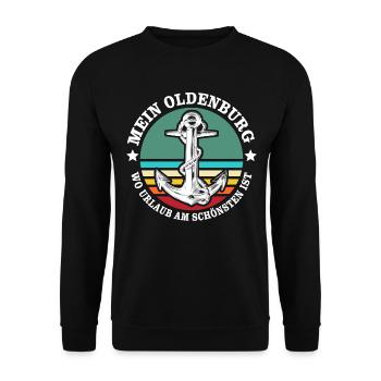 Oldenburg Urlaub - Unisex Pullover - Schwarz - Vorne - Alina (178cm) & Michal (187cm)