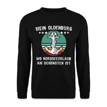 Oldenburg Urlaub - Unisex Pullover - Schwarz - Vorne - Alina (178cm) & Michal (187cm)