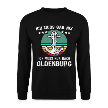 Oldenburg Urlaub - Unisex Pullover - Schwarz - Vorne - Alina (178cm) & Michal (187cm)