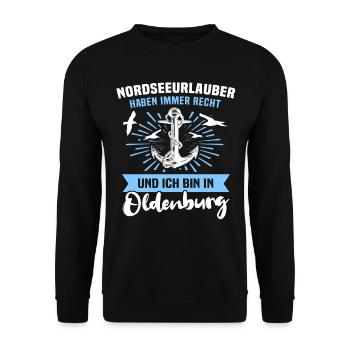 Oldenburg Urlaub - Unisex Pullover - Schwarz - Vorne - Alina (178cm) & Michal (187cm)