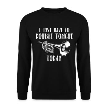 Mellophone Musician - Unisex Sweatshirt - black - Front - Alina (178cm) & Michal (187cm)