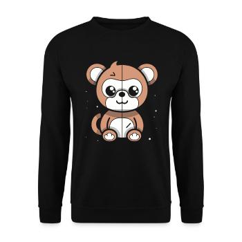 A cute, artsy space bear - Unisex Sweatshirt - black - Front - Alina (178cm) & Michal (187cm)