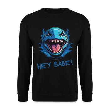 Wütende Lustige Schildkröte, Hey Babes! - Unisex Pullover - Schwarz - Vorne - Alina (178cm) & Michal (187cm)