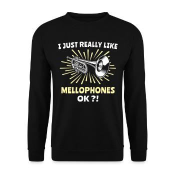 Mellophone Musician - Unisex Sweatshirt - black - Front - Alina (178cm) & Michal (187cm)