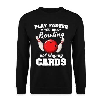 Bowling Bowler - Unisex Pullover - Schwarz - Vorne - Alina (178cm) & Michal (187cm)