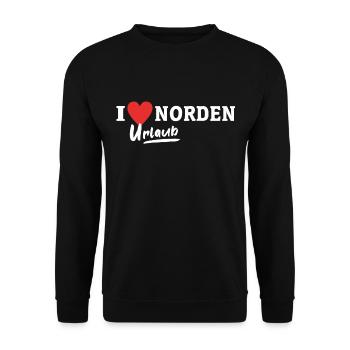Ich Liebe Norden - Unisex Pullover - Schwarz - Vorne - Alina (178cm) & Michal (187cm)
