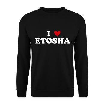 Heart National Park Namibia - I love Etosha - Unisex Sweatshirt - black - Front - Alina (178cm) & Michal (187cm)
