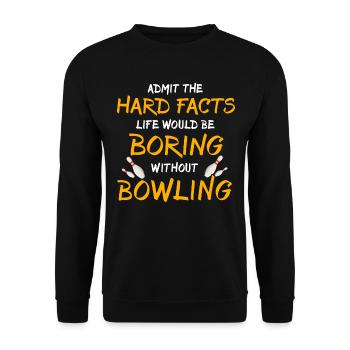 Bowlingspieler Bowling - Unisex Pullover - Schwarz - Vorne - Alina (178cm) & Michal (187cm)