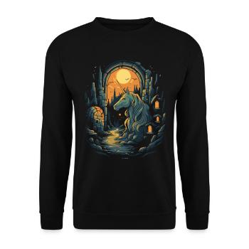 Dark Night Unicorn - Unisex Sweatshirt - black - Front - Alina (178cm) & Michal (187cm)