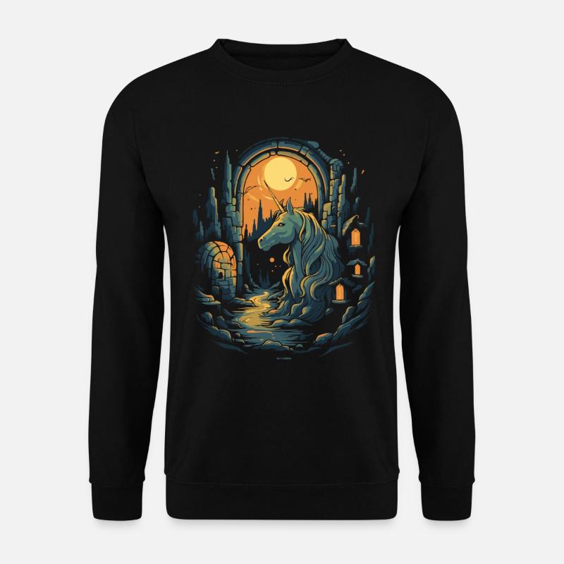 Dunkle Nacht Einhorn - Unisex Pullover - Schwarz