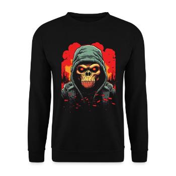 Street Art urbain Apocalypse Singe - Sweat-shirt Unisexe - noir - Devant - Alina (178cm) & Michal (187cm)