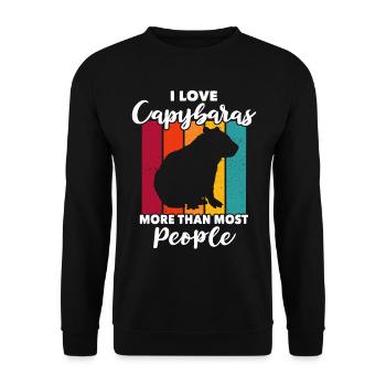 Capybaras - Sweat-shirt Unisexe - noir - Devant - Alina (178cm) & Michal (187cm)