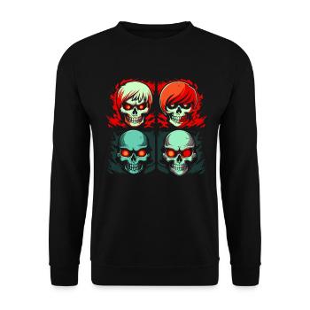 Cartoon Skull Brothers - Unisex Sweatshirt - black - Front - Alina (178cm) & Michal (187cm)