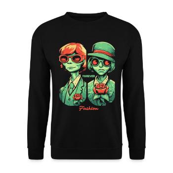 Cartoon, Forever Fashion Designer - Unisex Sweatshirt - black - Front - Alina (178cm) & Michal (187cm)