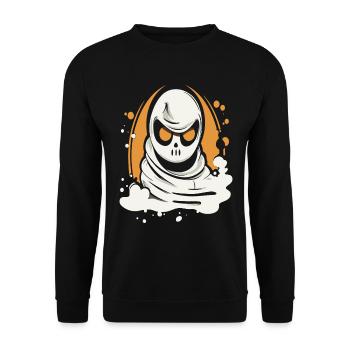 A cartoon ghost - Unisex Sweatshirt - black - Front - Alina (178cm) & Michal (187cm)