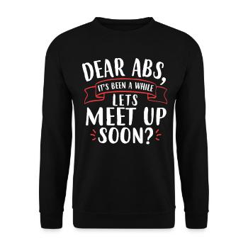 Liebe Abs, Lass Uns Treffen - Pumpenabdeckungen - Unisex Pullover - Schwarz - Vorne - Alina (178cm) & Michal (187cm)