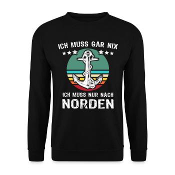 Nordener Sprüche - Unisex Pullover - Schwarz - Vorne - Alina (178cm) & Michal (187cm)