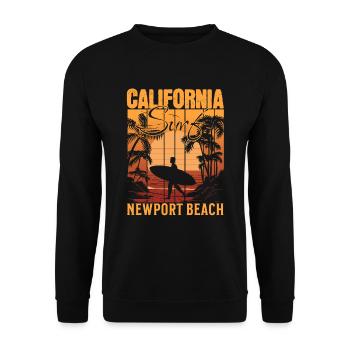 Newport Beach California Surfing Paradise - Unisex Sweatshirt - black - Front - Alina (178cm) & Michal (187cm)