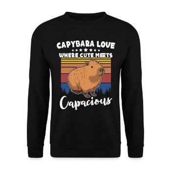 Funny Capybara Sayings - Unisex Sweatshirt - black - Front - Alina (178cm) & Michal (187cm)