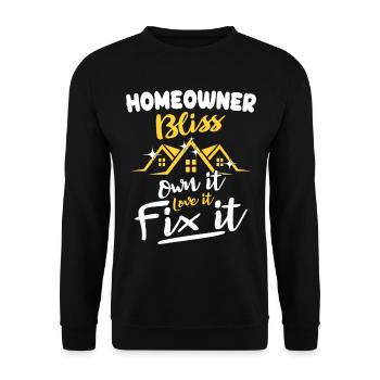Home Owners Home Purchase - Unisex Sweatshirt - black - Front - Alina (178cm) & Michal (187cm)