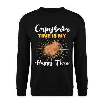 Funny Capybara Sayings - Unisex Sweatshirt - black - Front - Alina (178cm) & Michal (187cm)