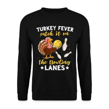 Bowlingspieler Turkey Thanksgiving - Unisex Pullover - Schwarz - Vorne - Alina (178cm) & Michal (187cm)