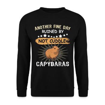 Capybara Wasserschwein - Unisex Pullover - Schwarz - Vorne - Alina (178cm) & Michal (187cm)