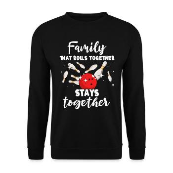 Bowlingspieler Familie Familienbowling - Unisex Pullover - Schwarz - Vorne - Alina (178cm) & Michal (187cm)