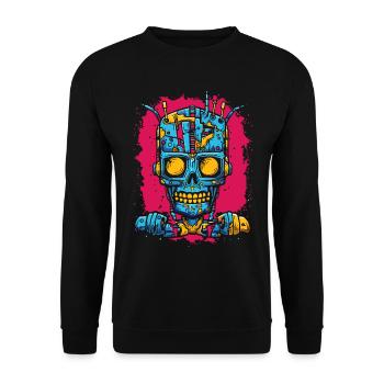 Robot Cyborg Zombie - Sweat-shirt Unisexe - noir - Devant - Alina (178cm) & Michal (187cm)