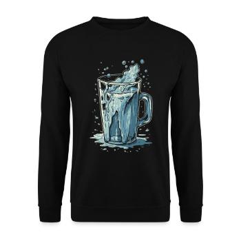 Un verre d’eau doit toujours être gratuit - Sweat-shirt Unisexe - noir - Devant - Alina (178cm) & Michal (187cm)