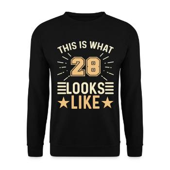 On dirait - 28 ans 28e anniversaire - Sweat-shirt Unisexe - noir - Devant - Alina (178cm) & Michal (187cm)