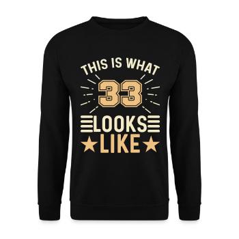 On dirait - 33 ans 33e anniversaire - Sweat-shirt Unisexe - noir - Devant - Alina (178cm) & Michal (187cm)