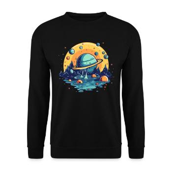 The Universe Is Liquid - Unisex Sweatshirt - black - Front - Alina (178cm) & Michal (187cm)