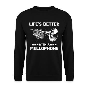 Mellophone - Unisex Sweatshirt - black - Front - Alina (178cm) & Michal (187cm)