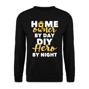 Hausbesitzer Homeowner - Unisex Pullover - Schwarz - Vorne - Alina (178cm) & Michal (187cm)