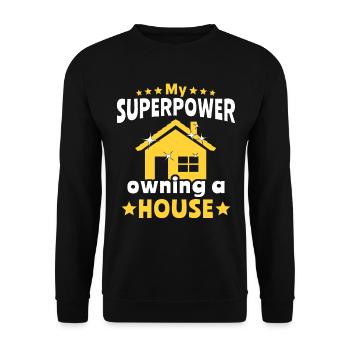 Hausbesitzer Homeowner - Unisex Pullover - Schwarz - Vorne - Alina (178cm) & Michal (187cm)