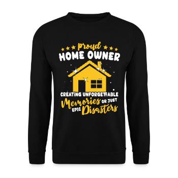 Hausbesitzer Homeowner - Unisex Pullover - Schwarz - Vorne - Alina (178cm) & Michal (187cm)