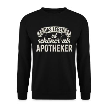 Lustige Apotheker Medikamente Gesundheit Rezept - Unisex Pullover - Schwarz - Vorne - Alina (178cm) & Michal (187cm)