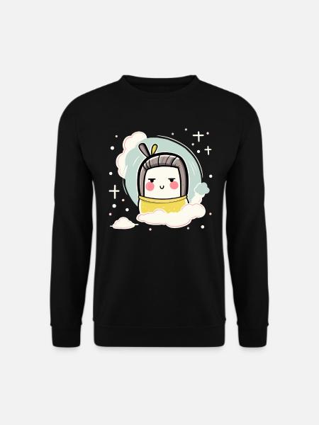 Chibi Kawaii Tofu Geisha - Unisex Sweatshirt - black