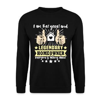 Homeowner New Home - Unisex Pullover - Schwarz - Vorne - Alina (178cm) & Michal (187cm)